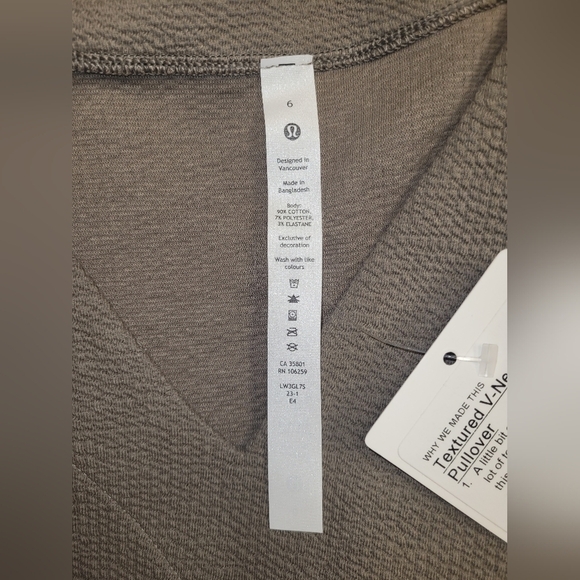 Lululemon Textured V-Neck Pullover In Nomad Size 6. - Picture 8 of 13